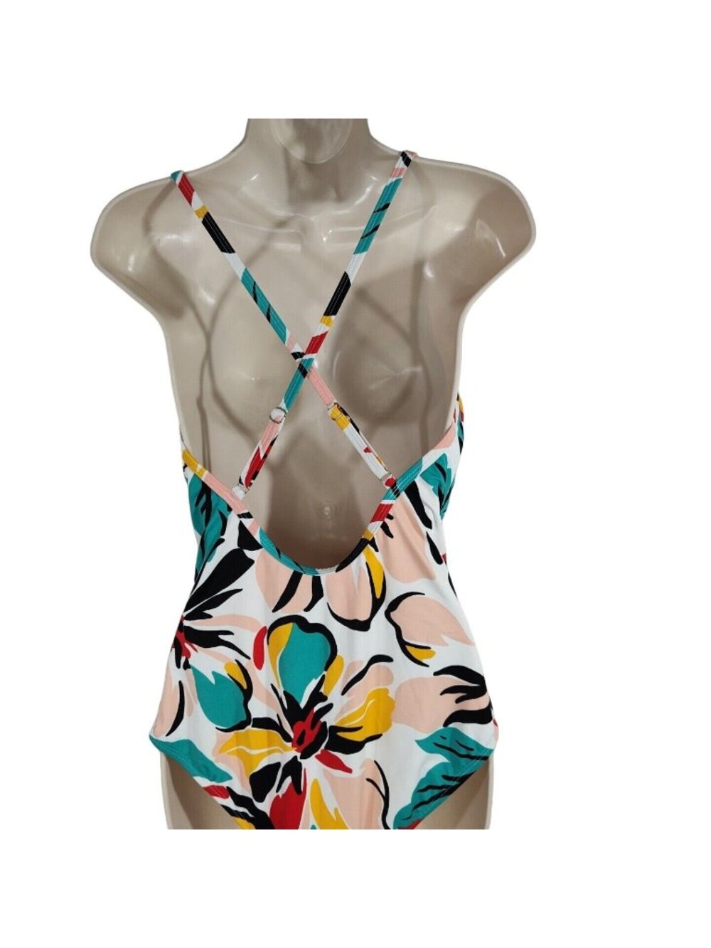 Beach Betty One Piece Swimsuit Women Size L Colorful Floral Summer Vacation NEW - Picture 6 of 13